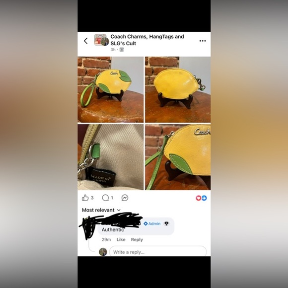 Coach Lemon Wristlet Coin Purse Yellow Green Leather Keychain Pouch Rare Wallet - Picture 15 of 15